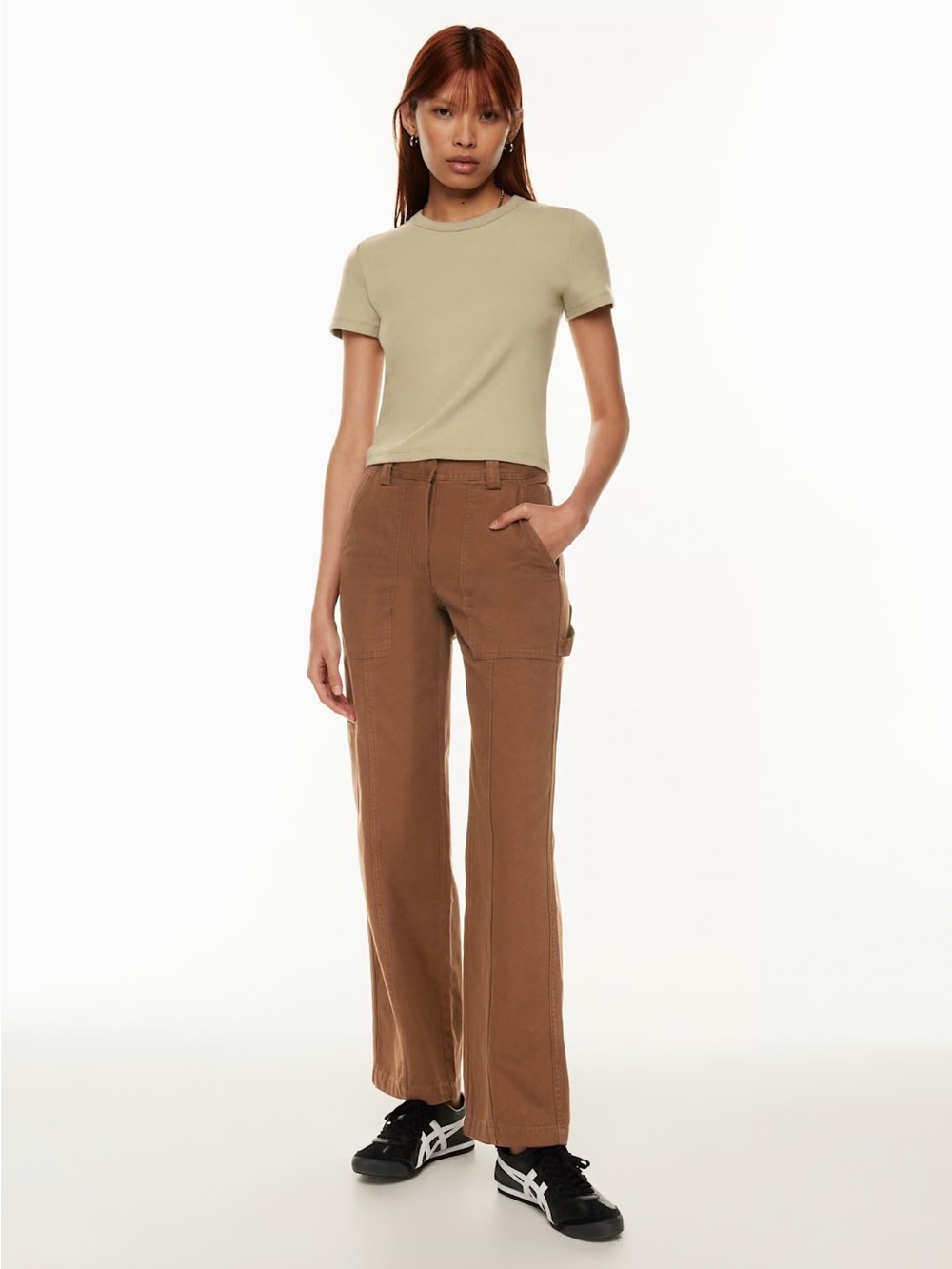 Aritzia Sunday Best Cognac New Oscar Pant Mid Rise Carpenter Pants 100% Cotton